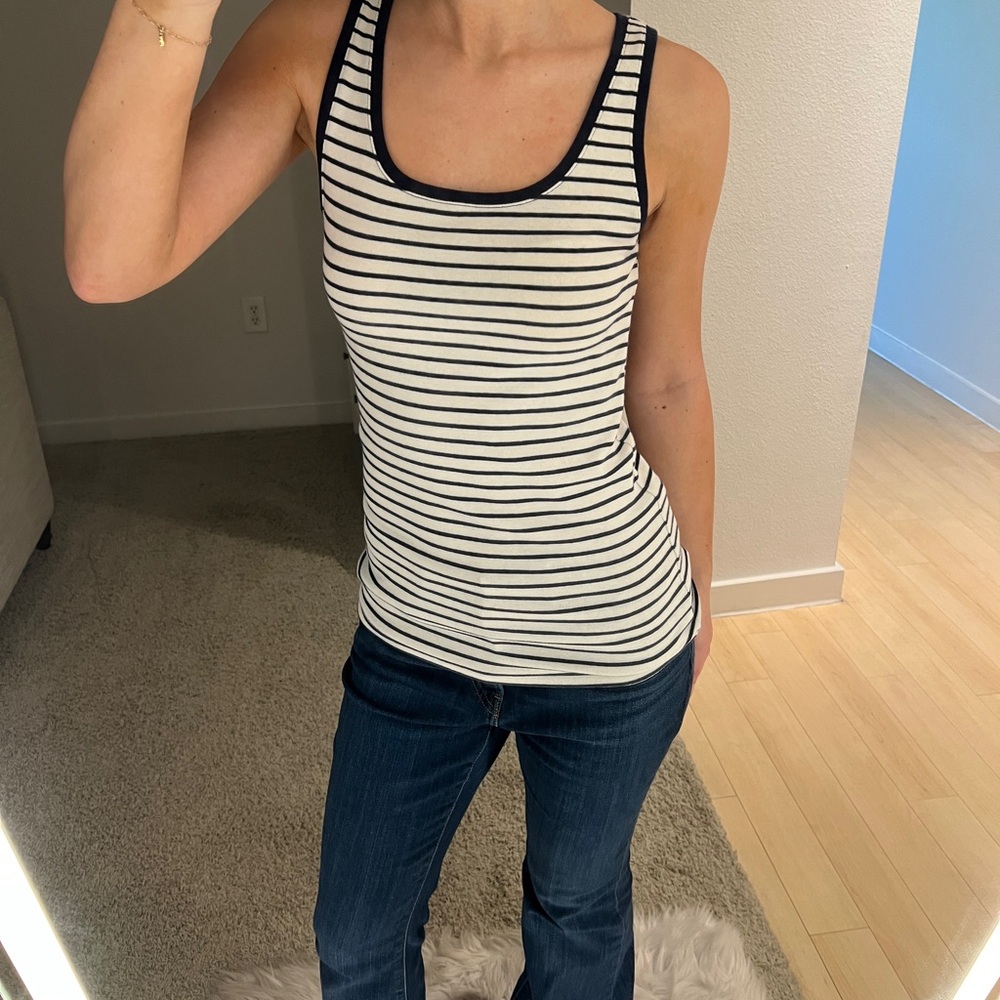 GAP Navy and White Striped Tank Top
